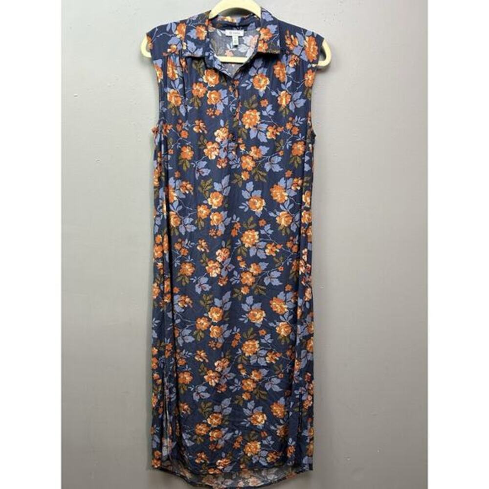 Susina Shirt Dress Womens‎ Small Sleeveless Casual Blue Summer Flowy Relaxed